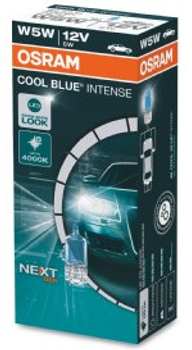 Żarówka halogenowa OSRAM W5W 12V 5W COOL BLUE INTENSE NEXT GEN pakowane po 10 szt (2825CBN) (4062172218740)