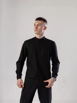 Чоловіча сорочка з довгим рукавом L чорна (SRru3093ba)