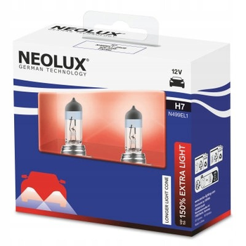 Żarówka halogenowa NEOLUX H7 12V 55W PX26D Extra Light +50% 2 szt (N499EL1-2SCB (4062172300568)