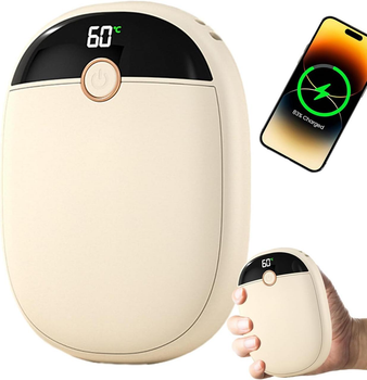 Грілка для рук - Power Bank 6000 мАг. Бежевий