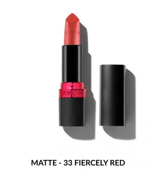 Увлажняющая матовая губная помада Avon «Ультра», 33 Насыщенный красный/Fiercely Red, 3,6 г (49469278)