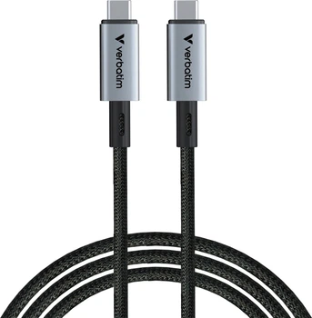 Kabel zasilający i synchronizujący Verbatim 240 W USB-C do USB-C, 120 cm, czarny (0023942318477)