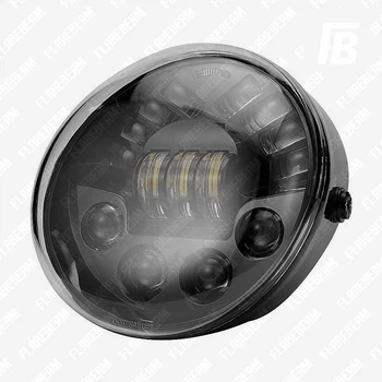 Фара головного світла 01_T із поворотниками для мотоциклів Harley-Davidson V-Rod (VRSC) світлодіодна (LED) чорний корпус