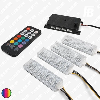 Підсвічування салону (ніг) автомобіля світлодіодне (LED) пульт RF SMD 5050*12 4 ел. (RGB)