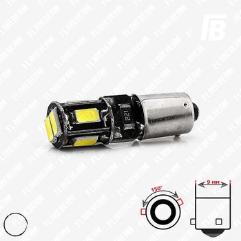 Лампа LED цоколь BAX9s (H6W 64132 смещение 150°) с обманкой 12 В SMD 5630*06 (белый)