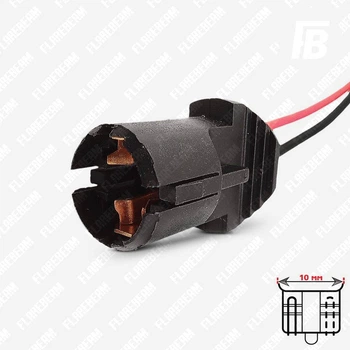 Разъём (патрон цоколь) для бесцокольной лампы T10 W5W W3W W10W 194 W2.1x9.5d (мама) 02 с проводом