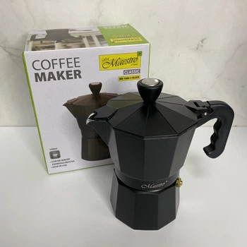 Гейзерная кофеварка алюминиевая 150 мл Maestro MR-1666-300-2 Black