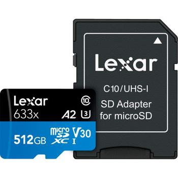 Карта памяти Lexar 512GB microSDXC class 10 UHS-I 633x (LSDMI512BB633A)