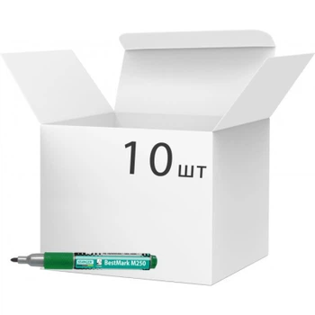 Маркер Stanger водостойкий, 1-3 мм, с гриппом зеленый 10 шт (MARKER-PER-STM250G10)