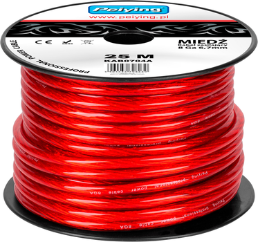 Kabel Peiying 8Ga OD6.7mm CU 25m Red (KAB0704A)