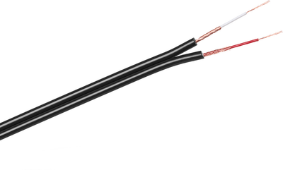 Kabel 2 x RCA 3 mm 100m Black (5901436707493)