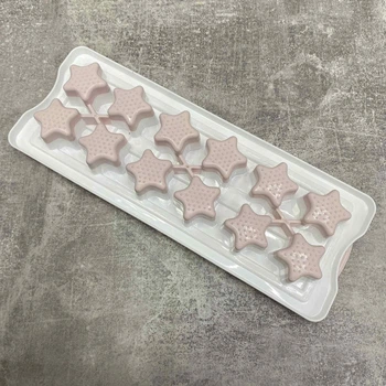 Форма для льда "Звездочки" 26*10*4 см akay Plastik AK-684 белая с розовым
