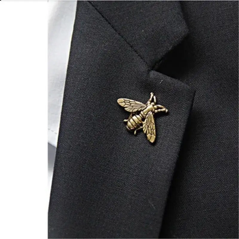Брошь Bee пчела шмель заколка в виде пчелы золотистая