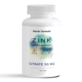 Цинк цитрат хелат Zink 50 мг. Bionic Formula диетическая добавка для волос кожи иммунитета 100 капсул
