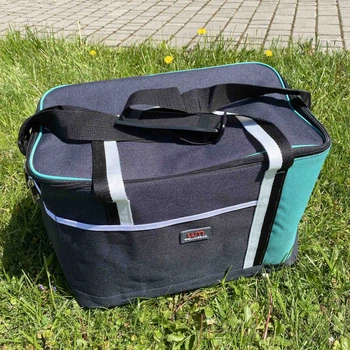 Термосумка 40*25*29 см Stenson WW01352 серая с бирюзовым