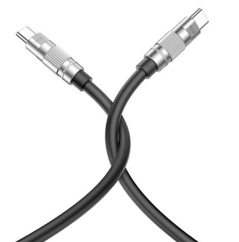 Кабель XO NB-Q228B OD6.0 Silicone TPE Zinc Alloy Data Cable PD60W TYPE-C TO TYPE-C 1.2M Black