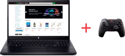 Ноутбук Acer Nitro V 15 ANV15-41-R7EP (NH.QSHEU.00L) Obsidian Black / 15.6" IPS Full HD 165 Гц / AMD Ryzen 5 6600H / RAM 16 ГБ / SSD 512 ГБ / nVidia GeForce RTX 3050, 6 ГБ+ Беспроводной геймпад Acer Nitro NGR300 в подарок!