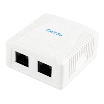 Розетка Cablexpert (NCAC-2U5E-01) 2хRJ-45, Cat5Е, внешняя, белый