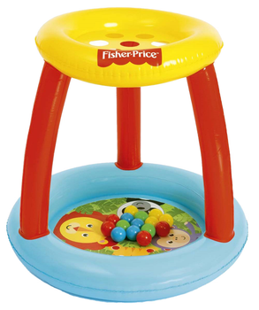Basenik dmuchany dla dzieci Bestway Fisher-Price z daszkiem i piłeczkami 89 x 89 x 84 cm 93541 (6942138961843)