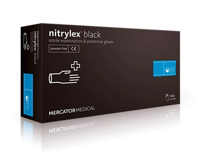 Перчатки чёрные Nitrylex Black 10 УП (1000 шт.) нитриловые