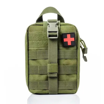 Подсумок аптечка олива 21×16×8 см медицинская сумка органайзер MOLLE водонепроницаемый универсальный