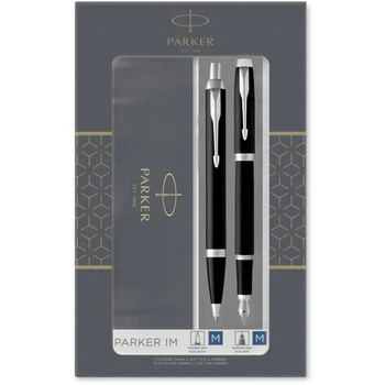 Подарочный набор Parker IM Matte Black CT (перьевая + шариковая)