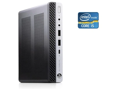 Неттоп HP EliteDesk 800 G3 DM USFF / Intel Core i5-7500T (4 ядра по 2.7 - 3.3 GHz) / 8 GB DDR4 / 256 GB SSD / Intel HD Graphics 630 б/у
