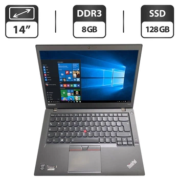 Ноутбук Lenovo ThinkPad T450s / 14" (1600x900) TN / Intel Core i5-5300U (2 (4) ядра 2.3 - 2.9 GHz) / 8 GB DDR3 / 128 GB SSD / Intel HD Graphics 5500 / WebCam б/у
