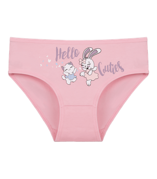 Трусы слипы для девочки с принтом Hello Cuties - Donella - 4171PB94 - 86-92 см - Светло-розовый