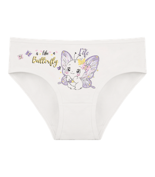 Трусы слипы для девочки с принтом ButterFly - Donella - 4171PB103 - 86-92 см - Молочный