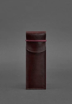 Чехол для ручек кожаный с резинкой бордовый(BB_30003299)