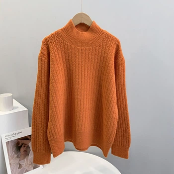 Светр жіночий з високим воротником Помаранчевий One Size а1478