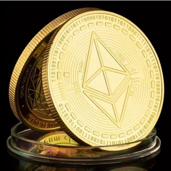 Сувенірна монета Ethereum Classic, позолочена подарункова пам'ятна монета, колекційна мистецька монета Ethereum №3