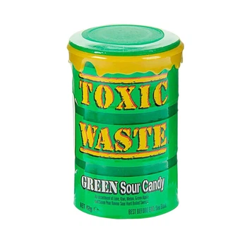 Банка з кислими цукерками Toxic Waste Green Sour Candy 1 шт (42 г)