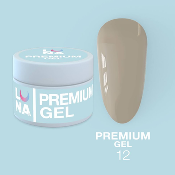Гель LUNAMoon Premium Gel №12 на 30 мл для укрепления, выравнивания и наращивания ногтей