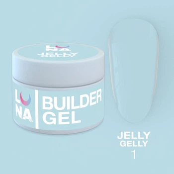 Моделирующий гель-желе LUNAMoon Jelly Gelly №1 - прозрачный, на 15 мл - для наращивания и укрпеления ногтей
