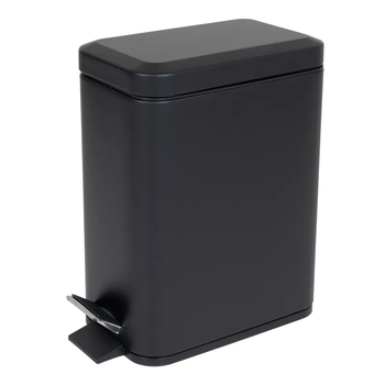 Мусорное ведро с плавным закрытием прямоугольное Zerix Sansa-TC0105 Black 5 л цвет черный (ZX5894)