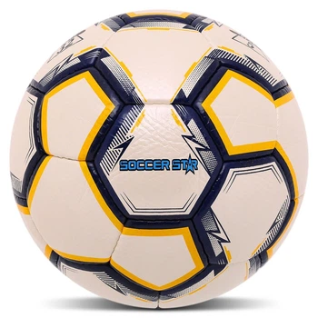 Мяч футбольный размер №5 Soccer Star Golf Grain 4516 White-Yellow-Blue