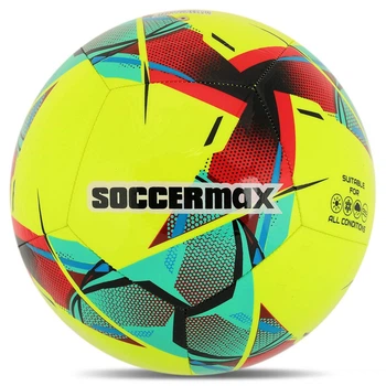 Мяч футбольный размер №5 Soccermax Soccermax All Weather 4137 Neon Green-Multicolor