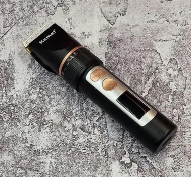 Акумуляторна машинка для стрижки Kemei KM-5073 з 4 насадками Чорний