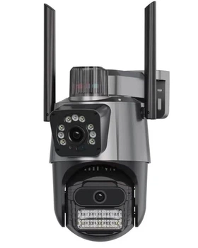 Камера відеоспостереження IP вулична P11-QQ6 8MP WiFi поворотна з подвійними об'єктивами чорний