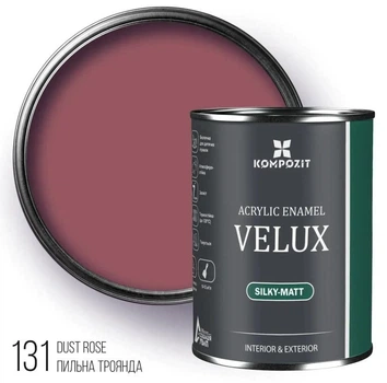 Емаль акрилова шовковисто-матова 131 Пильна троянда VELUX 0,75л
