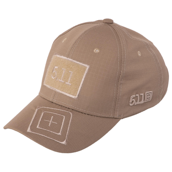 Кепка бейсболка тактична з липучкою під патч 5.11 Tactical (бавовна, поліестер, регульований розмір, Хакі) (TY-0363_Хакі)