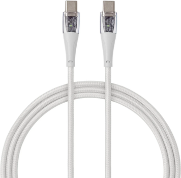 Kabel Qualo USB Type-C – USB Type-C 1.5 m White/Transparent (5907457783362)