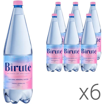 Упаковка сильногазованої мінеральної води Birutė ПЕТ 6 шт. х 1,5 л