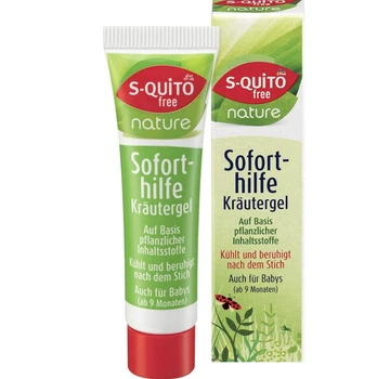 Детский крем после укусов насекомых s-quito free Insektenstichgel Soforthilfe Kids mit Kräutern nature 15 мл