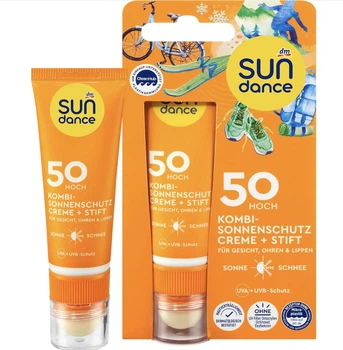 Солнцезащитный крем + бальзам для губ sundance Sonnenschutz Kombi Gesicht Creme + Stift LSF 50 25 мл
