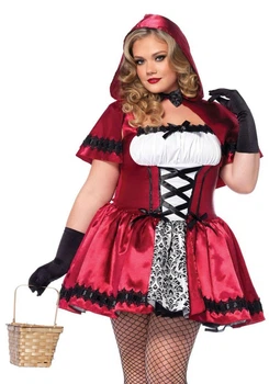 Женский Костюм красной шапочки Leg Avenue Gothic Riding Hood Красный 1X-2X (SO9126)