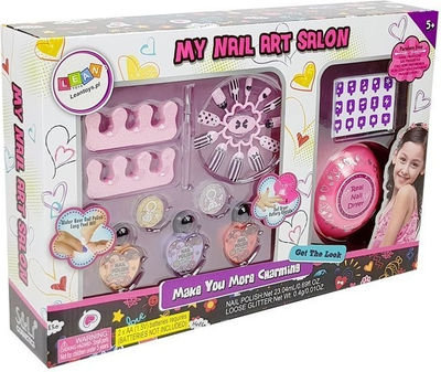 Zestaw piękności LEAN Toys do robienia paznokci z suszarką i brokatem 8312 (5903802456912)