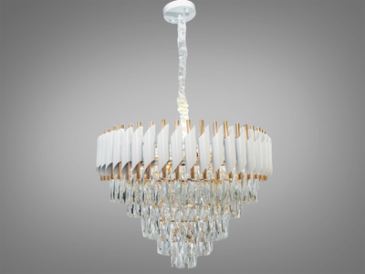 Хрустальная люстра Diasha 1013 белый-золото для гостиной 1013-600WH-GG
